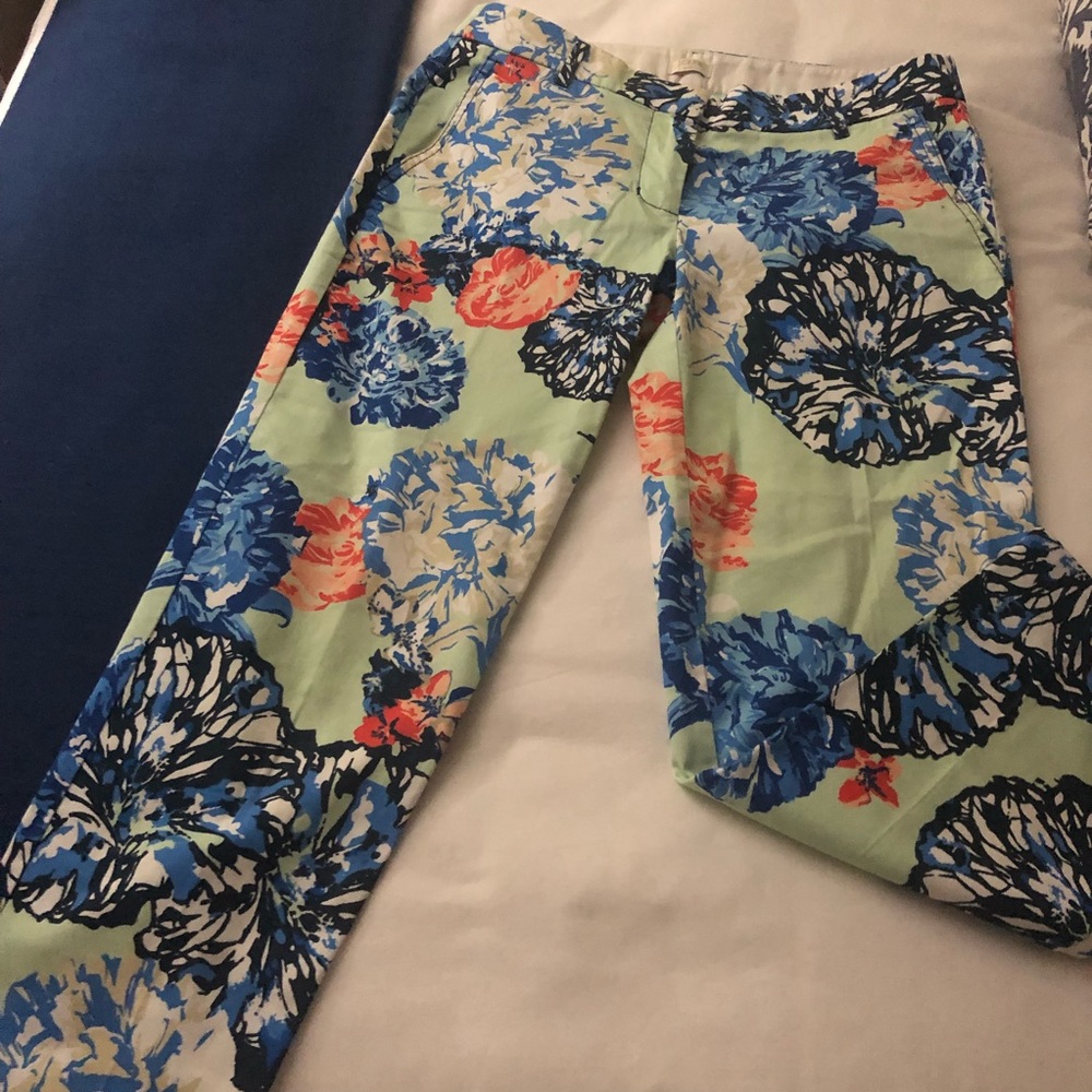 J. Crew Pants Blue, Green & Orange Floral❗️